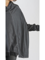 Rundholz DIP - Shirt with knitted sleeves Oversize Cotton Jersey black - 2242560506