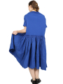 Rundholz DIP - short-sleeved oversize dress with ruffled skirt - royal - 1252280908