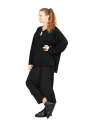 Aequamente - Pullover mit V-Ausschnitt Kaschmir mit Details aus Seide Black