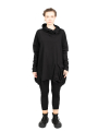 Rundholz Black Label - Sweater with stand-up collar and pouch pocket Cotton Oversize black - 2243250505