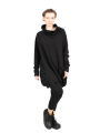 Rundholz Black Label - Sweater with stand-up collar and pouch pocket Cotton Oversize black - 2243250505