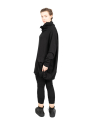 Rundholz Black Label - Sweater with stand-up collar and pouch pocket Cotton Oversize black - 2243250505