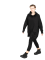 Rundholz Black Label - Sweater with stand-up collar and pouch pocket Cotton Oversize black - 2243250505