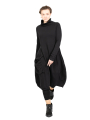 Rundholz Black Label - Balloon dress fitted with suitcase pocket Sweater Cotton black - 2243250906