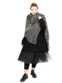 Rundholz Black Label - Giant scarf with fringes and print Black Print - 2243361403