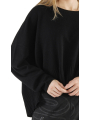 Rundholz Black Label - Sweater wool mix with wide hem in rib oversize black - 2243450709