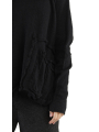 Rundholz Black Label - Sweater with suitcase pockets boiled wool oversize black - 2243890705