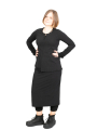 Rundholz DIP - Knitted pants with a skirt made of cotton jersey black - 2242567612