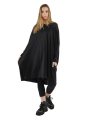 Rundholz Black Label - Shirt dress with appliqués on the hem Cotton Jersey Oversize Black - 2243260903