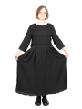 Aequamente - Robe en viscose et coton Black Black