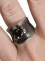 Darkgem - Silver ring with smoky quartz stone