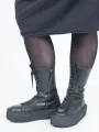 Rundholz - Leder Stiefel Schnürer mit seitlichem Reißverschluss black - 2241985252