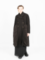 Aequamente - Linen and wool coat Black Black