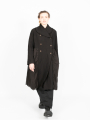 Aequamente - Linen and wool coat Black Black