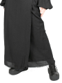 Aequamente - Double layer wrap skirt in viscose and cotton Black Black