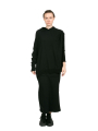 Rundholz DIP - Shirt with knitted sleeves Oversize Cotton Jersey black - 2242560506