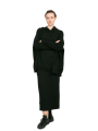 Rundholz DIP - Shirt with knitted sleeves Oversize Cotton Jersey black - 2242560506