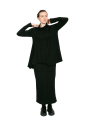 Rundholz Black Label - Sweater in flared shape with stand-up collar black - 2243290523