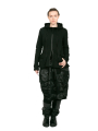 Rundholz Black Label - Balloon skirt with wide waistband in ribbed black shiny print - 2243290310