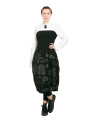 Rundholz Black Label - Balloon skirt with wide waistband in ribbed black shiny print - 2243290310