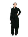 Rundholz - Wide pants with apron to tie felted wool fabric black - 2241010127