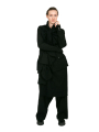 Rundholz - Waisted jacket with vest to tie felted wool fabric black - 2241011125