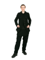 Rundholz - Narrow trousers with patch pockets felted wool fabric black - 2241010111