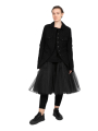 Rundholz - Waisted jacket with patch pockets felted wool fabric black - 2241011105