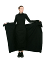 Rundholz - Narrow skirt with apron to tie felted wool fabric black - 2241010321