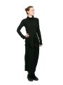 Rundholz - Narrow skirt with apron to tie felted wool fabric black - 2241010321