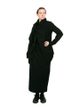 Rundholz - Narrow skirt with apron to tie felted wool fabric black - 2241010321