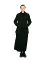 Rundholz - Narrow skirt with apron to tie felted wool fabric black - 2241010321