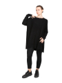 Rundholz - Knitted tunic with raglan sleeves and fringes wool merino yak black - 2241537003