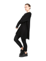 Rundholz - Knitted tunic with raglan sleeves and fringes wool merino yak black - 2241537003