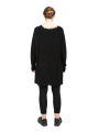 Rundholz - Knitted tunic with raglan sleeves and fringes wool merino yak black - 2241537003