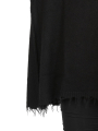 Rundholz - Knitted tunic with raglan sleeves and fringes wool merino yak black - 2241537003