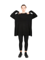 Rundholz - Knitted tunic with raglan sleeves and fringes wool merino yak black - 2241537003