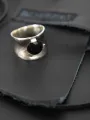 Darkgem - Silver ring with smoky quartz stone