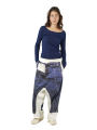 Rundholz DIP - wide jeans pants with low crotch - denim print - 1252110103